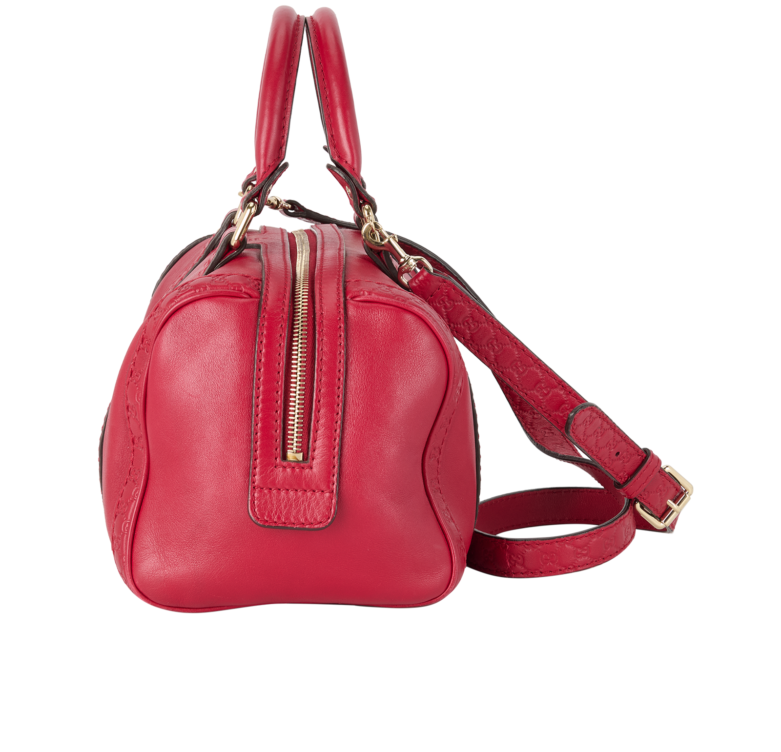 Microguccissima Small Duffle Bag, &pound;450, Handbags, Red, Leather, Bottom view